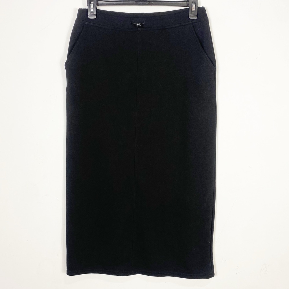 H&M midi cotton black sweat-skirt